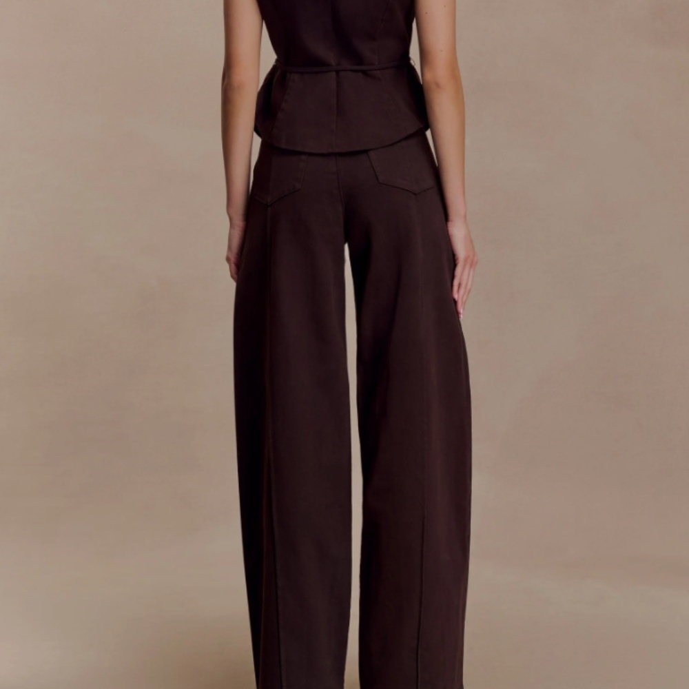 Meshki Dark Brown Wide Leg Jeans - Picture 6 of 14